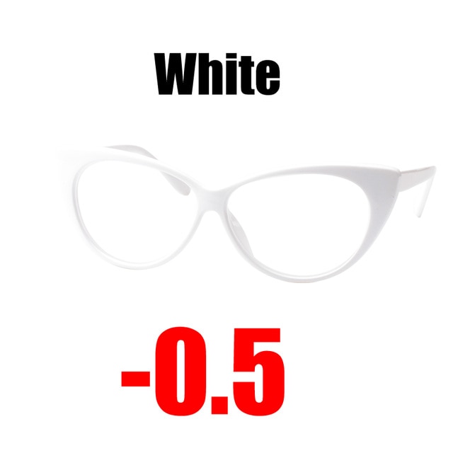 Soolala Women's Eyeglasses Cat Eye Computer -0.5 -0.75 -1.0 -1.5 -2.0 -2.5 -3.0 -3.5 -4.0 Reading Glasses SooLala White -0.5  