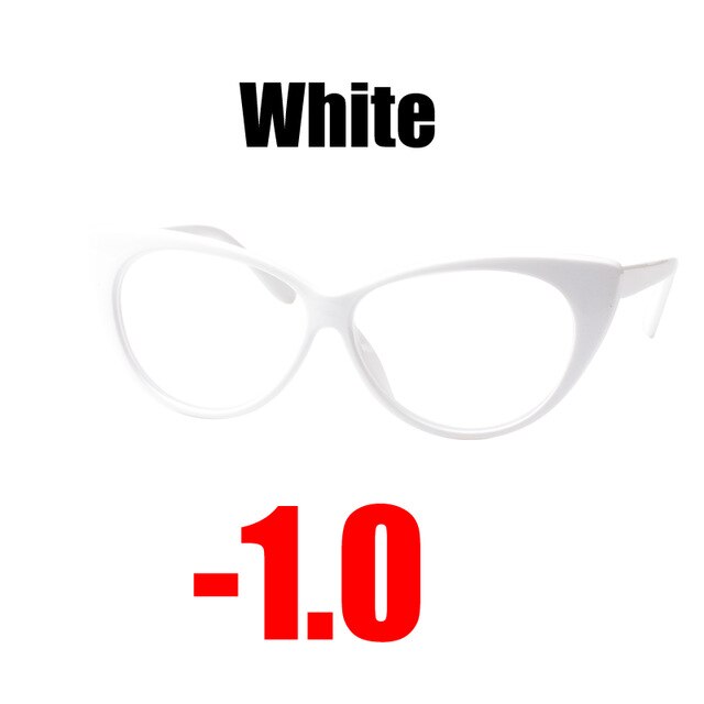 Soolala Women's Eyeglasses Cat Eye Computer -0.5 -0.75 -1.0 -1.5 -2.0 -2.5 -3.0 -3.5 -4.0 Reading Glasses SooLala White -1.0  
