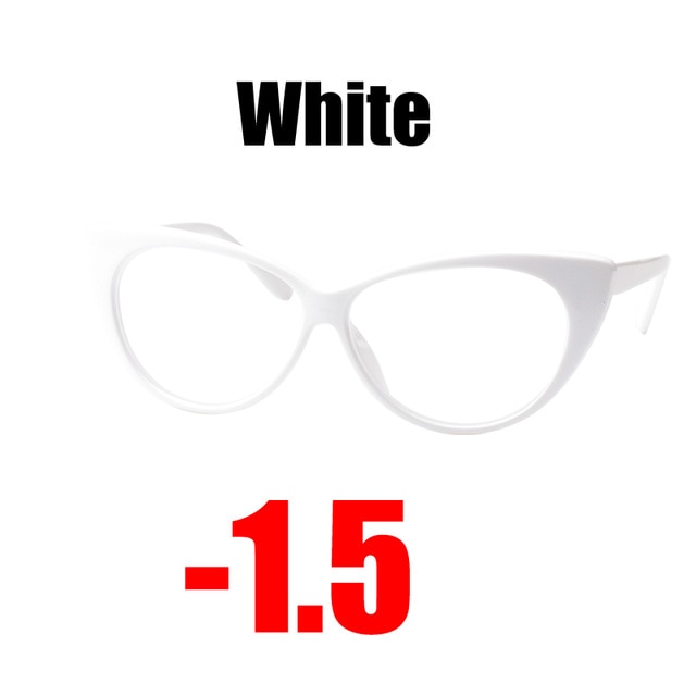 Soolala Women's Eyeglasses Cat Eye Computer -0.5 -0.75 -1.0 -1.5 -2.0 -2.5 -3.0 -3.5 -4.0 Reading Glasses SooLala White -1.5  
