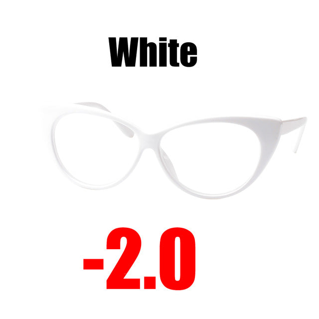 Soolala Women's Eyeglasses Cat Eye Computer -0.5 -0.75 -1.0 -1.5 -2.0 -2.5 -3.0 -3.5 -4.0 Reading Glasses SooLala White -2.0  
