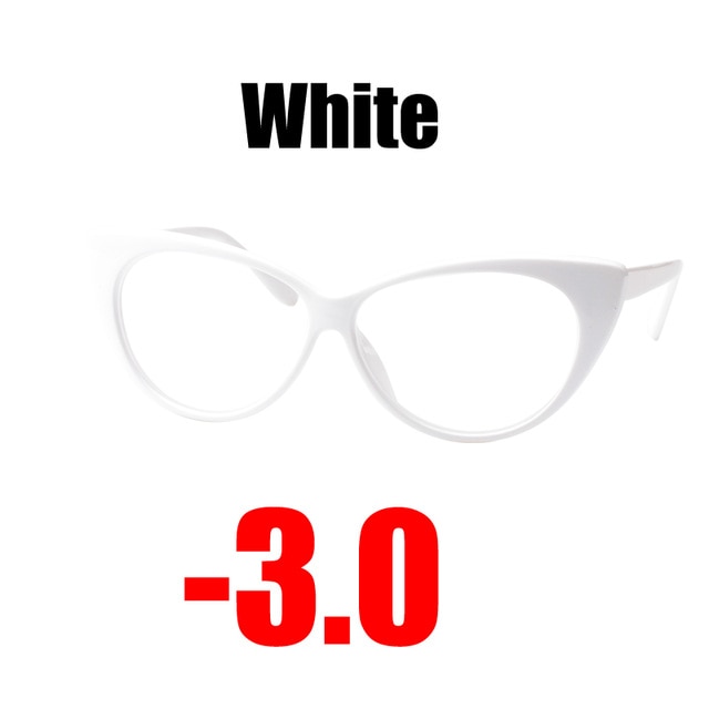 Soolala Women's Eyeglasses Cat Eye Computer -0.5 -0.75 -1.0 -1.5 -2.0 -2.5 -3.0 -3.5 -4.0 Reading Glasses SooLala White -3.0  