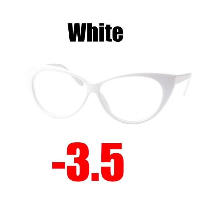 Soolala Women's Eyeglasses Cat Eye Computer -0.5 -0.75 -1.0 -1.5 -2.0 -2.5 -3.0 -3.5 -4.0 Reading Glasses SooLala White -3.5  