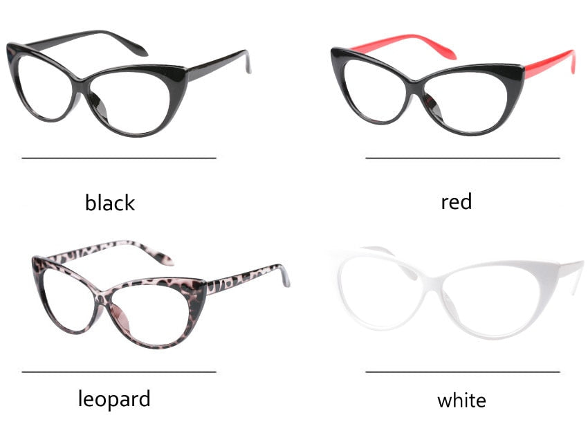 Soolala Women's Eyeglasses Cat Eye Computer -0.5 -0.75 -1.0 -1.5 -2.0 -2.5 -3.0 -3.5 -4.0 Reading Glasses SooLala   