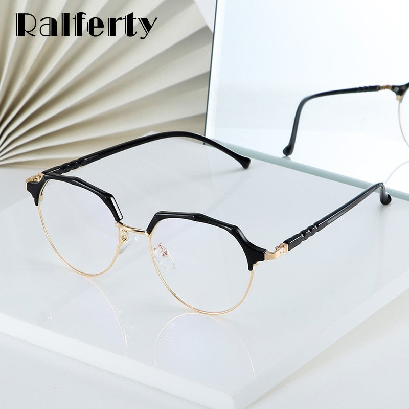Ralferty Women's Eyeglasses Frame For Diopter Zero Grade D16002 Frame Ralferty   