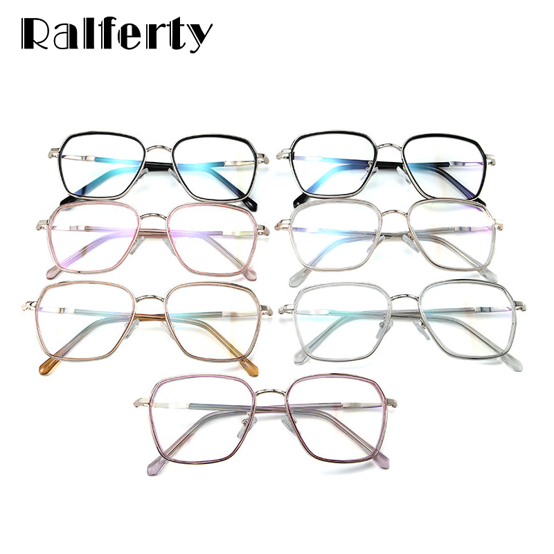 Ralferty Quality Women's Glasses Frame Big Square No Diopter D16024 Frame Ralferty   