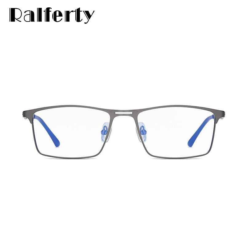 Ralferty Men's Eyeglasses Blue Light Blocking Spectacle Frames Metal Rectangle D5909 Frame Ralferty   