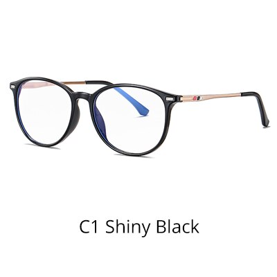 Ralferty Unisex Eyeglasses Blue Light Glasses Frame Spectacle Frames Tr90 Points Frame Ralferty C1 Shiny Black  