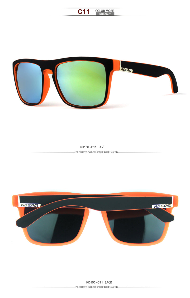 Kdeam Brand Mens Flat Top Polarized Square Sunglasses Anti Reflective Uv400 156P Sunglasses Kdeam   