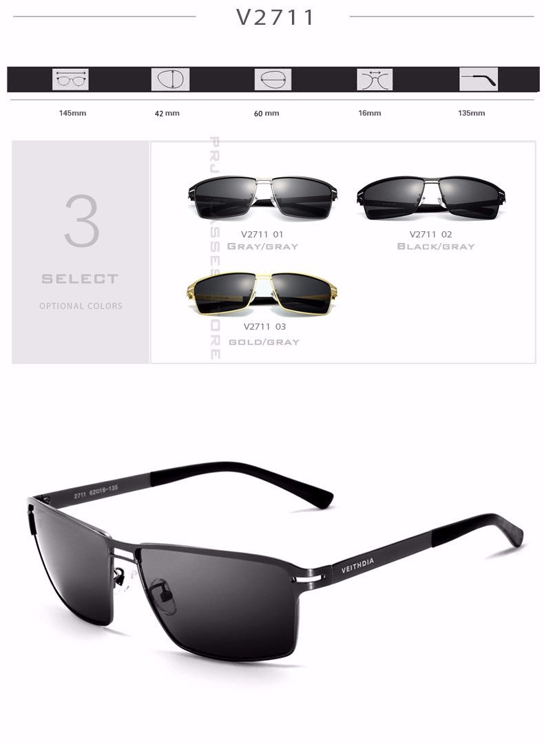 Veithdia Brand Designer Original Box Classic Sunglasses Men Polarized Lens 2711 Sunglasses Veithdia   
