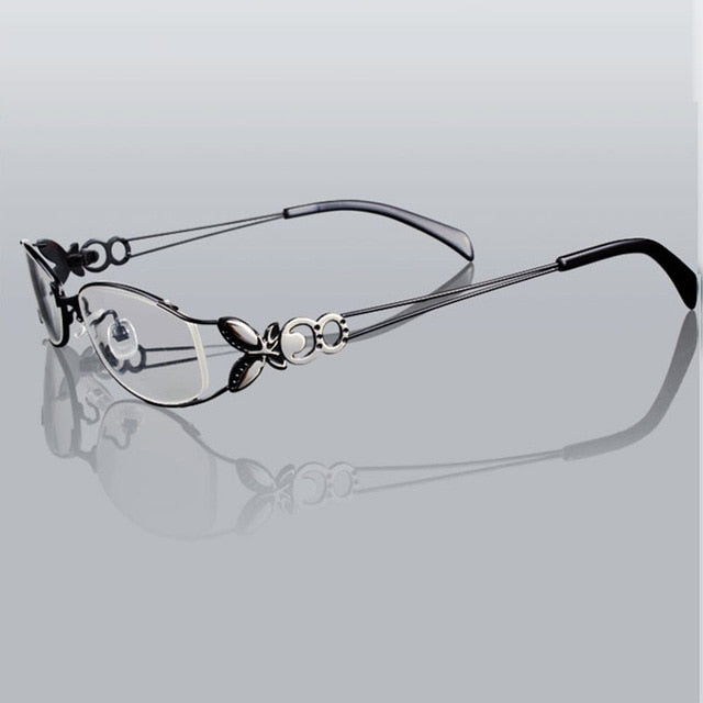 Women's Eyeglasses Butterfly Alloy Elegant Glasses Frame 6150 Frame Hotochki Black  