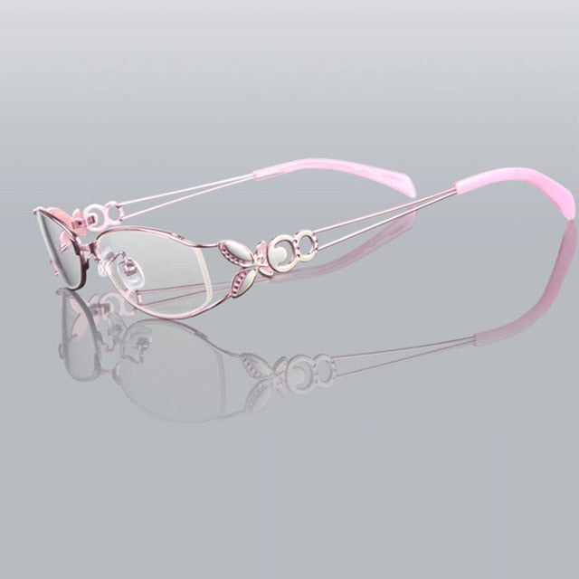 Women's Eyeglasses Butterfly Alloy Elegant Glasses Frame 6150 Frame Hotochki Pink  
