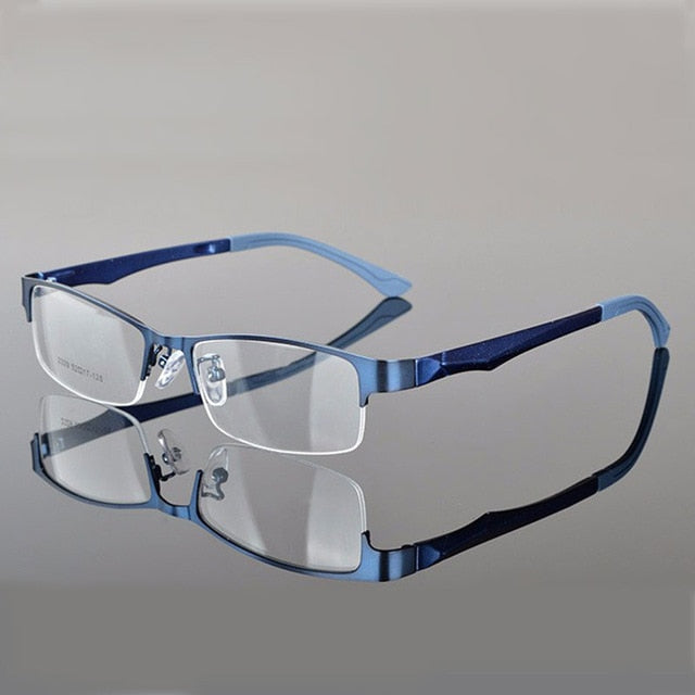 Reven Jate Women's Semi Rim Alloy Eyeglasses 2329 Frames Reven Jate Blue  
