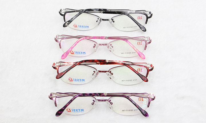 Bclear Women Cat Eye Metal Alloy Eyeglasses Half Frame 1012 Frame Bclear   