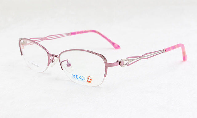 Bclear Women Cat Eye Metal Alloy Eyeglasses Half Frame 1012 Frame Bclear Pink  