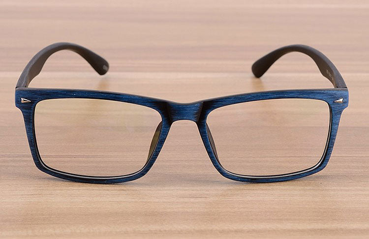 Reven Jate Unisex Full Rim Square Acetate Eyeglasses Wooden Pattern 922 Reading Glasses Reven Jate   