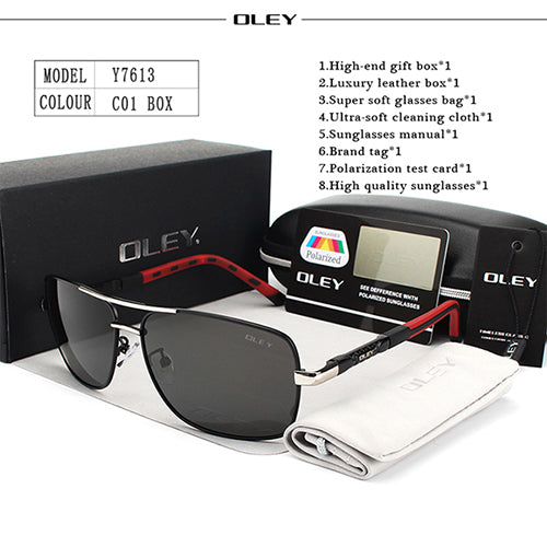 Oley Brand Y7613 Polarized Sunglasses Men Driving Uv400 Sunglasses Oley Y7613 C1 BOX  