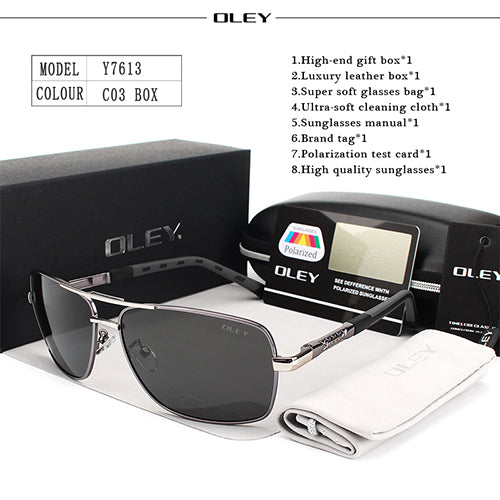 Oley Brand Y7613 Polarized Sunglasses Men Driving Uv400 Sunglasses Oley Y7613 C3 BOX  