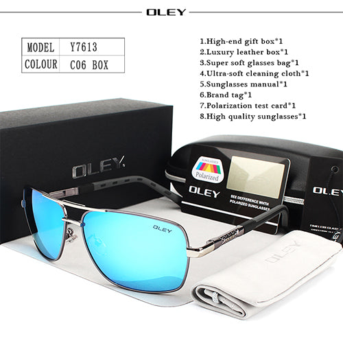 Oley Brand Y7613 Polarized Sunglasses Men Driving Uv400 Sunglasses Oley Y7613 C6 BOX  
