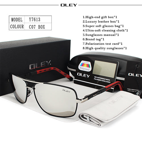 Oley Brand Y7613 Polarized Sunglasses Men Driving Uv400 Sunglasses Oley Y7613 C7 BOX  