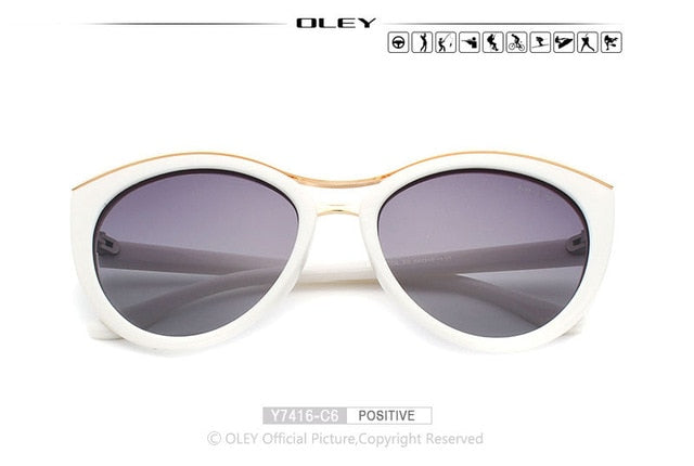 Oley Cat Eye Sunglasses Women Brand Designer Polarized Y7416 Sunglasses Oley Y7416 C6 BOX  