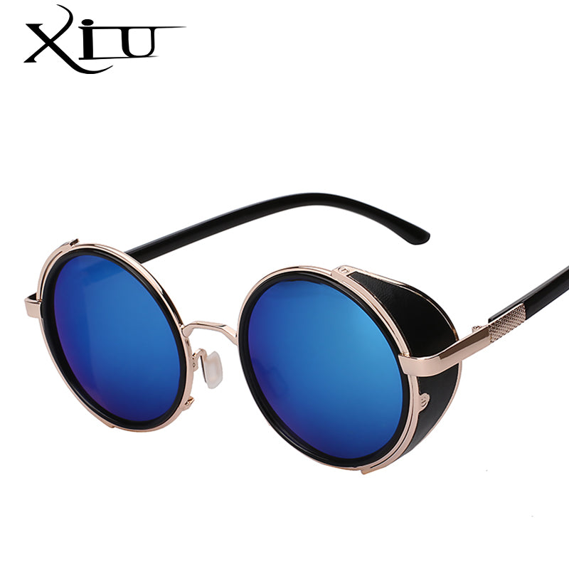 Xiu Sunglasses Steampunk Men Sunglass Round Metal Wrap Uv400 Sunglasses Xiu   
