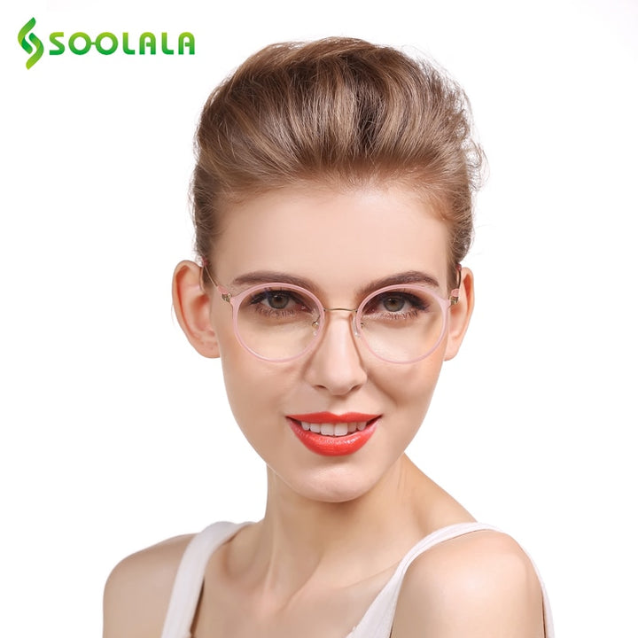 Soolala Brand Women's Cat Eye Inspired Round Circle Reading Glasses +0.5 0.75 1.25 1.75 2.25 2.75 To 4.0 Reading Glasses SooLala   