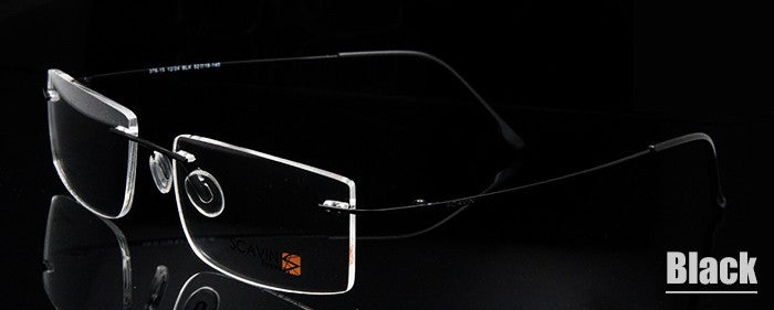 Esnbie Computer Rimless Titanium Glasses Frame Men Memory Eyeglass Frames 7 Colors Square Shape Rimless Esnbie   