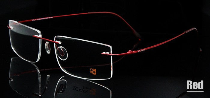 Esnbie Computer Rimless Titanium Glasses Frame Men Memory Eyeglass Frames 7 Colors Square Shape Rimless Esnbie   