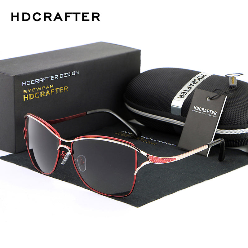 Hdcrafter Brand Women's Square Polarized Cat Eye Sunglasses Driving E020 Sunglasses HdCrafter Sunglasses   