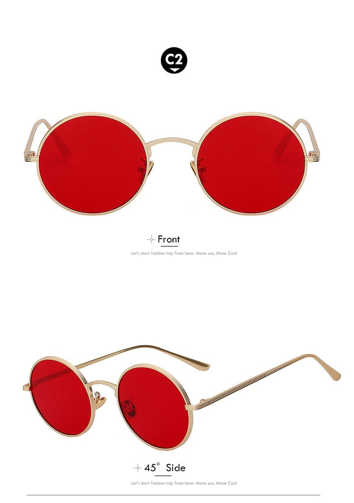 Xiu Xiu Brand Men's Round Red Sunglasses Women Sunglasses Xiu   