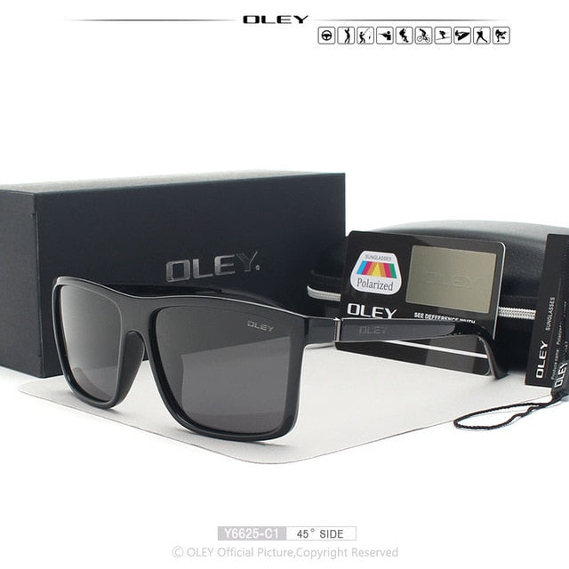 Oley Brand Sunglasses Men Classic Male Square Glasses Driving Travel Eyewear Unisex Y6625 Sunglasses Oley Y6625 C1 BOX  
