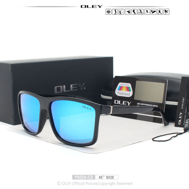 Oley Brand Sunglasses Men Classic Male Square Glasses Driving Travel Eyewear Unisex Y6625 Sunglasses Oley Y6625 C2 BOX  