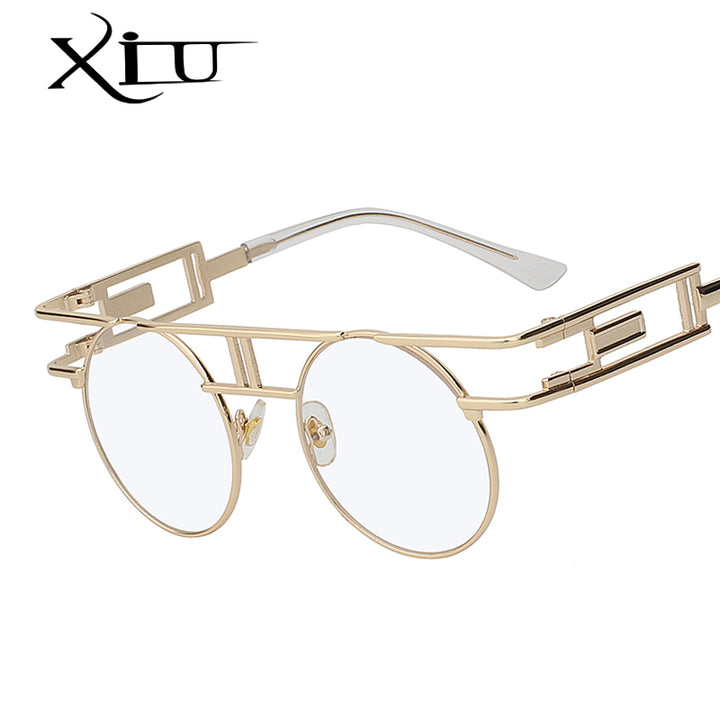 Xiu Brand Men's Steampunk Gothic Sunglasses Women Brand Designer Rose Gold Sunglasses Xiu   