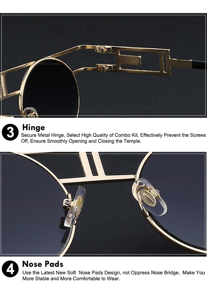 Xiu Brand Men's Steampunk Gothic Sunglasses Women Brand Designer Rose Gold Sunglasses Xiu   