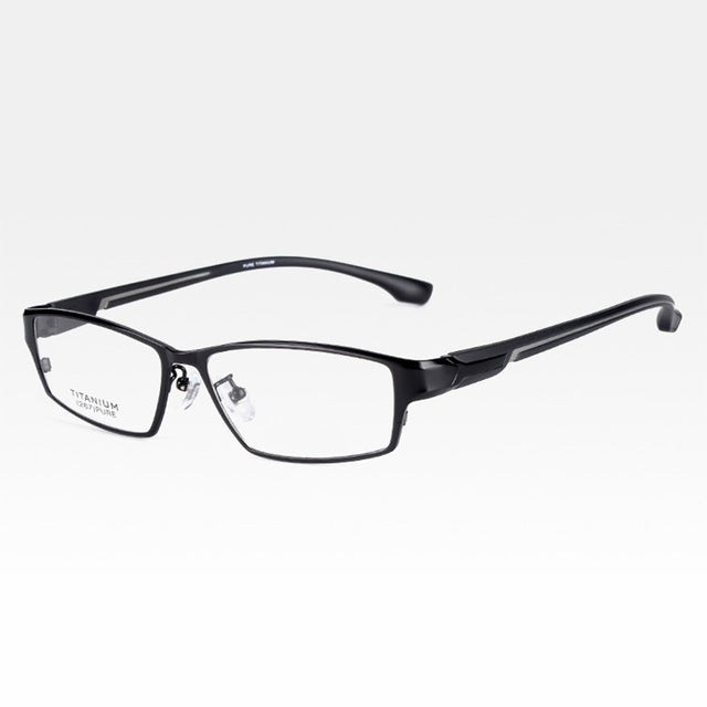 Reven Jate Men's Full Rim Ip Electronic Plated Titanium Eyeglasses Ej267 Full Rim Reven Jate Black-Gray  