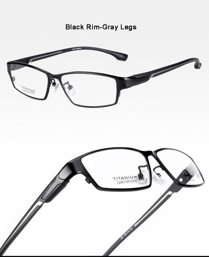 Reven Jate Men's Full Rim Ip Electronic Plated Titanium Eyeglasses Ej267 Full Rim Reven Jate   