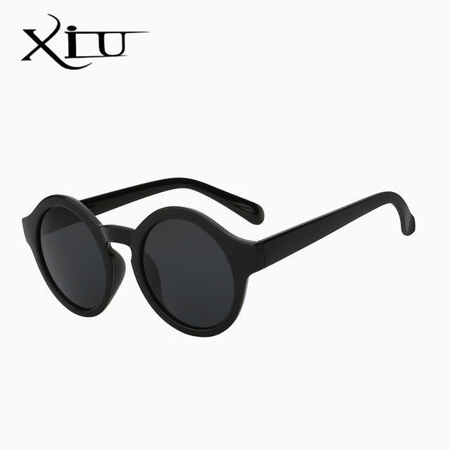 Xiu Brand Women's Round Circle Sunglasses Oem Sunglasses Xiu Gloss black frame  