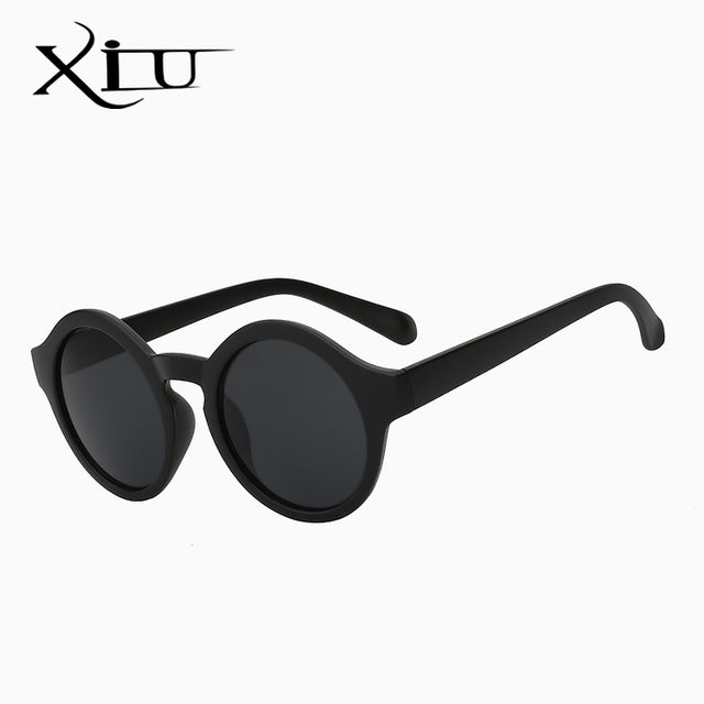Xiu Brand Women's Round Circle Sunglasses Oem Sunglasses Xiu Matte black frame  