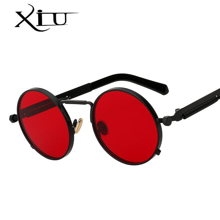 Xiu Brand Men's Steampunk Men Women Sunglasses Round Metal Sunglasses Xiu   