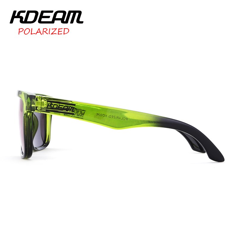Kdeam Green Women Sunglasses Square Frame Men Polarized Mirror Lens With Hard Case Kd901P-C8 Sunglasses Kdeam   