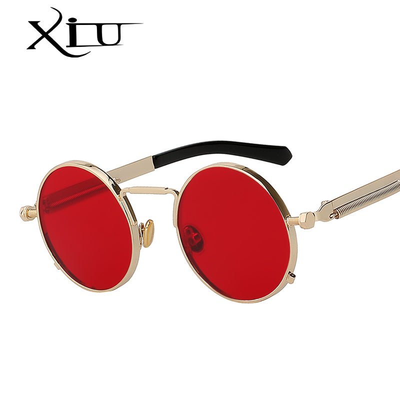 Xiu Oem Round Circle Steampunk Sunglasses Men Women Mirror Lens Uv400 Sunglasses Xiu   