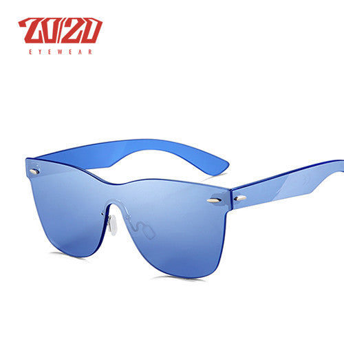 20/20 Brand Sunglasses Men Flat Lens Rimless Square Frame Women Sun Glasses Pc1601 Sunglasses 20/20 C05 light blue  