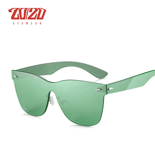 20/20 Brand Sunglasses Men Flat Lens Rimless Square Frame Women Sun Glasses Pc1601 Sunglasses 20/20 C04 light green  