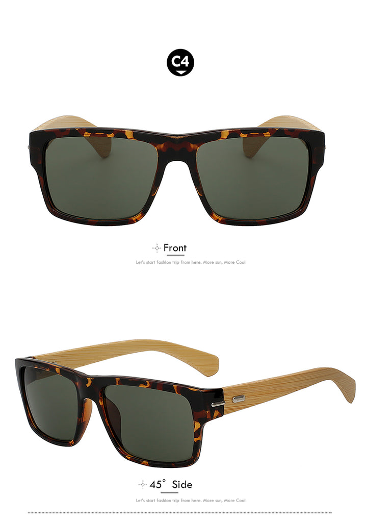 Xiu Brand Men's Square Sunglasses Women Wood Sung Men Black Glasses Natural Real Bamboo Sunglasses Xiu   