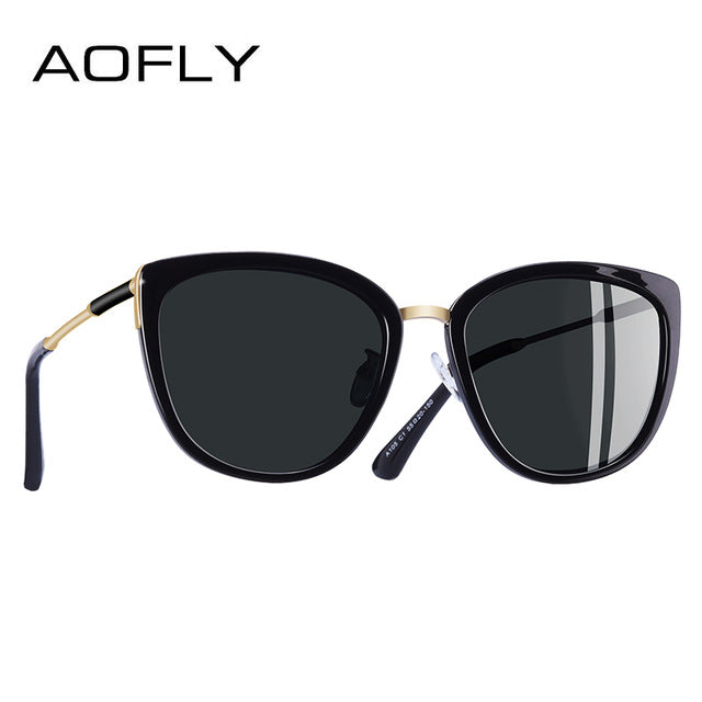 Aofly Women's Polarized Metal Leg Cat Eye Sunglasses A105 Sunglasses Aofly C1Gray  