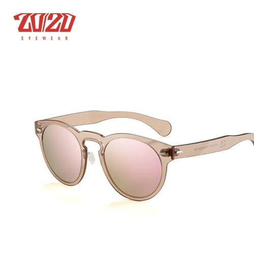 20/20 Full Rim Polarized Unisex Sunglasses Round Flat Lenses Pc1610 Sunglasses 20/20 C03 Pink  