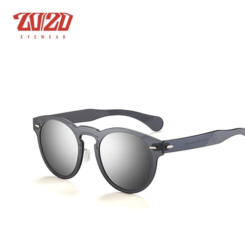 20/20 Full Rim Polarized Unisex Sunglasses Round Flat Lenses Pc1610 Sunglasses 20/20 C01 Mirror  