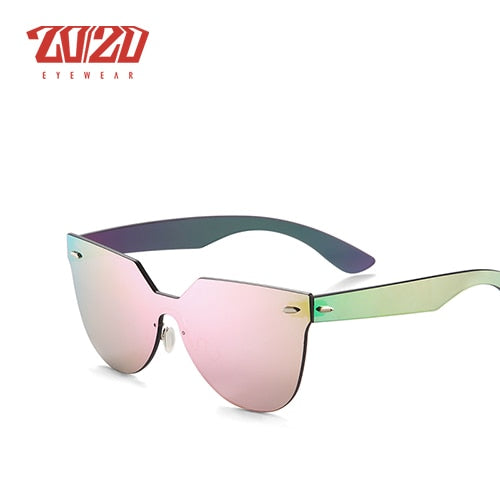 20/20 Rimless Flat Lens Unisex Sunglasses Pc1608 Sunglasses 20/20 C03 Pink  