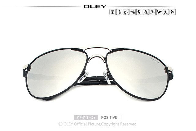 Oley Brand Men's Polarized Driving Sunglasses Women Pilot Blue Coating Y7611 Sunglasses Oley Y7611 C7 BOX  