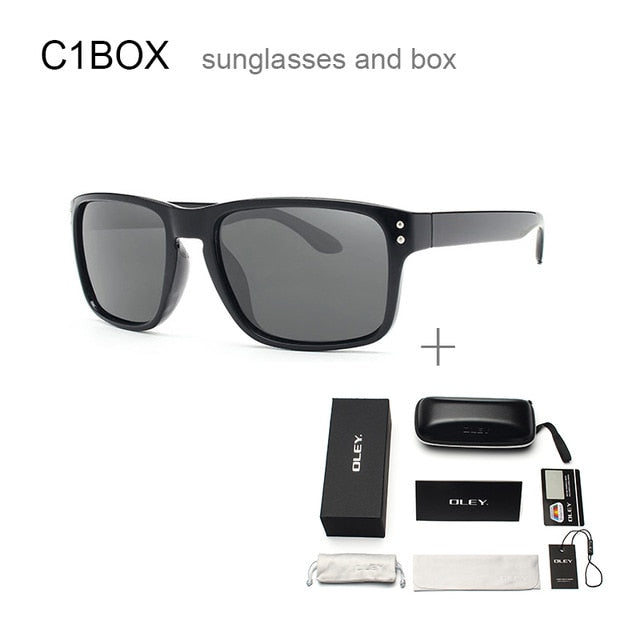 Oley Classic Polarized Sunglasses Men Glasses Driving Coating Black Frame Fishing Driving Y8133 Sunglasses Oley Y8133 C1BOX  